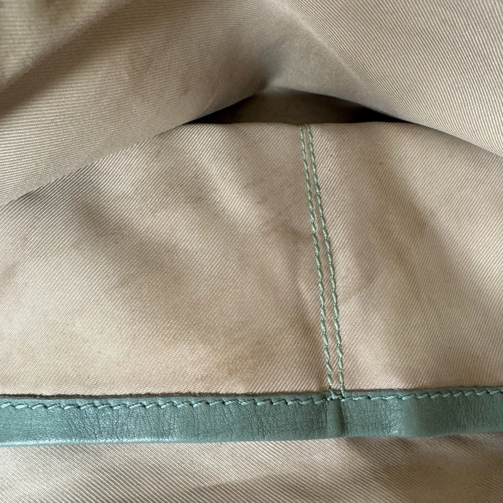 Sundance Made in Italy Leather Shoulder Bag Sage Green Hobo Style - Picture 16 of 16